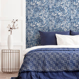 AH693902 Osgood Navy Marbled Wallpaper