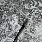 AH693903 Osgood Charcoal Marbled Wallpaper