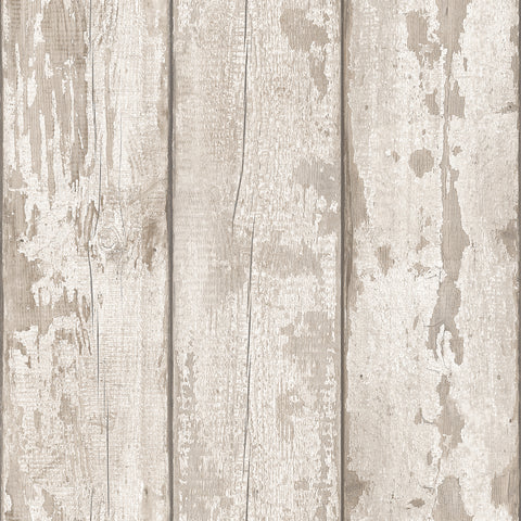 AH694700 Ambrose Cream Wood Plank Wallpaper