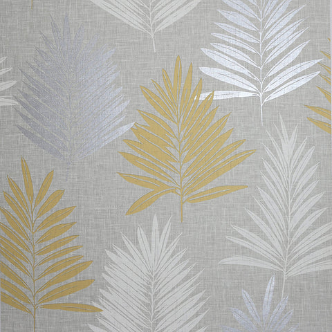 AH697800 Willis Mustard Palm Frond Wallpaper
