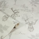 AH901808 Gilbert Black Etched Stag Wallpaper