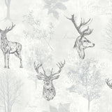 AH901808 Gilbert Black Etched Stag Wallpaper