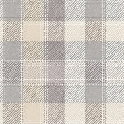 AH901902 Geraldine Grey Plaid Wallpaper