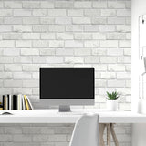 AH902009 Irving White Diamond Brick Wallpaper