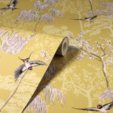 AH908002 Asuka Yellow Sparrow Forest Wallpaper