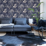 AH908106 Asuka Blue Sparrow Forest Wallpaper