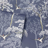 AH908106 Asuka Blue Sparrow Forest Wallpaper