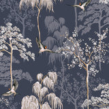 AH908106 Asuka Blue Sparrow Forest Wallpaper