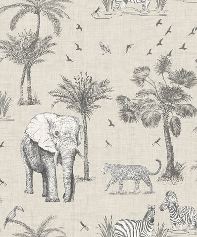 AH908902 Lionel Grey Safari Lagoon Wallpaper