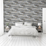 AH908908 Wallace Grey Wood Tile Wallpaper