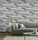 AH908908 Wallace Grey Wood Tile Wallpaper