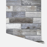 AH908908 Wallace Grey Wood Tile Wallpaper