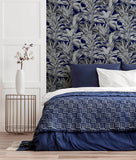 AH909501 Alice Navy Greenhouse Wallpaper