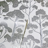 AH909505 Blanche Silver Trees Wallpaper