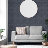 AH909600 Bellamy Charcoal Wooden Panel Wallpaper