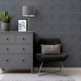 AH909600 Bellamy Charcoal Wooden Panel Wallpaper