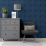 AH909601 Bellamy Navy Wooden Panel Wallpaper