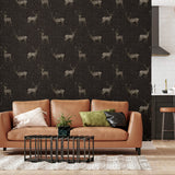 AH909607 Hank Charcoal Stag Wallpaper