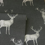 AH909607 Hank Charcoal Stag Wallpaper