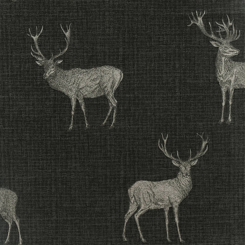 AH909607 Hank Charcoal Stag Wallpaper