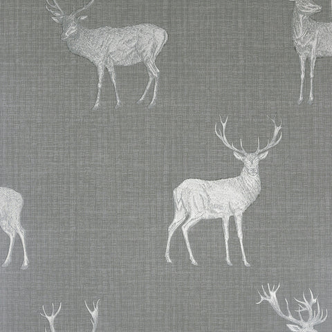 AH909608 Hank Grey Stag Wallpaper