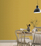 AH909701 Orson Yellow Trellis Wallpaper