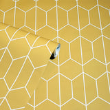 AH909701 Orson Yellow Trellis Wallpaper