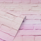 AH909706 Winifred Pink Ombre Brick Wallpaper