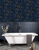 AH909800 Jerome Blue Botanical Wallpaper