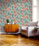 AH909801 Jerome Red Botanical Wallpaper