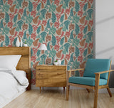 AH909801 Jerome Red Botanical Wallpaper