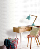 AH920000 Terrence White Dotted Grid Wallpaper