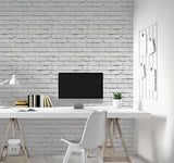 AH920001 Abner White Brick Wallpaper