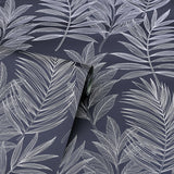 AH921205 Theodore Navy Frond Wallpaper