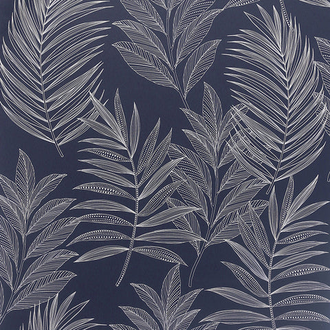 AH921205 Theodore Navy Frond Wallpaper