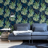 AH921407 Miami Navy Palms Wallpaper