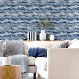 AH921606 Irene Navy Painted Canvas Wallpaper