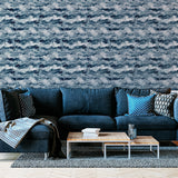 AH921606 Irene Navy Painted Canvas Wallpaper