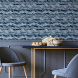 AH921606 Irene Navy Painted Canvas Wallpaper