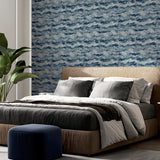 AH921606 Irene Navy Painted Canvas Wallpaper