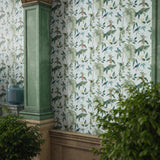 AH921609 Nanette Light Blue Tropical Garden Wallpaper