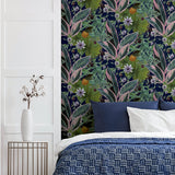 AH921703 Etta Navy Tropical Wallpaper