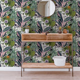 AH921704 Etta White Tropical Wallpaper