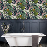 AH921704 Etta White Tropical Wallpaper