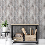 AH922705 Bertram Neutral Wood Wallpaper