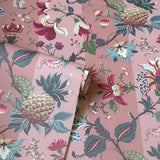 AH922802 Cornelia Pink Floral Stripe Wallpaper