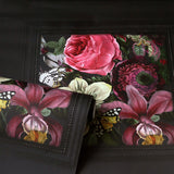 AH922804 Lucinda Black Floral Panel Wallpaper