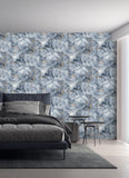 AH923000 Merrick Navy Marble Wallpaper