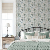 AH923802 Atley Light Green Floral Wallpaper
