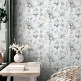 AH923802 Atley Light Green Floral Wallpaper
